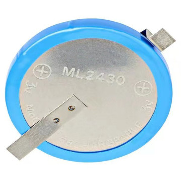 3V Rechargeable ML2430 Battery with Solder Tabs