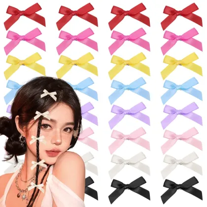 35mm Medium Size Children and Adult Hair Accessories: Webbing Bow Dovetail Hair Clip for Babies