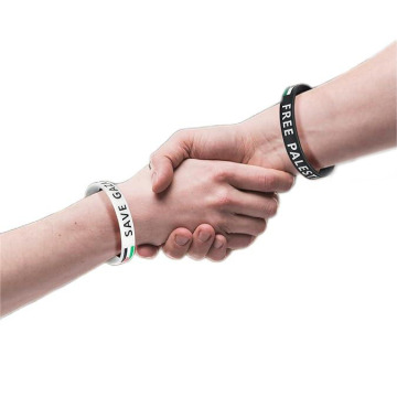 Custom Debossed Save Gaza Flag Free Palestine Silicone Wristbands