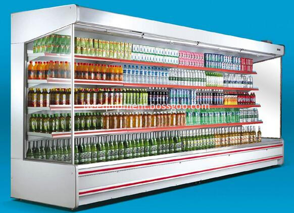 Double air curtain supermarket refrigerator showcase