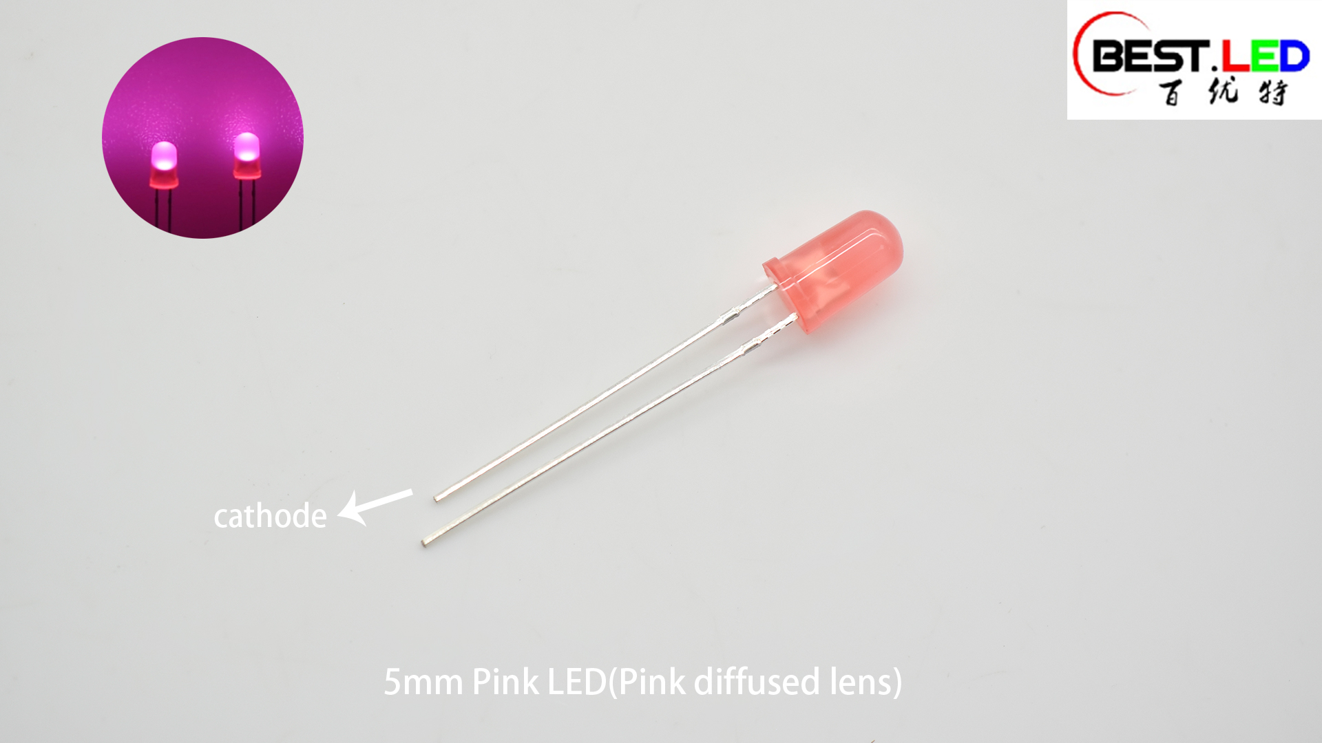 5mm Pink LED(Pink diffused lens)