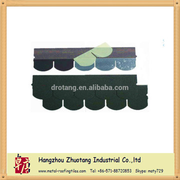 Half circle asphalt shingle /with 5 fish scales asphalt shingle, have 12 colors can be optioned