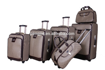 Leather and Fabric Bag , Leather Luggage Bag