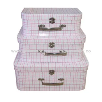 Suitcases with Silver Lockers and Handle, Customized Designs Welcomed, Set of 3 Pieces