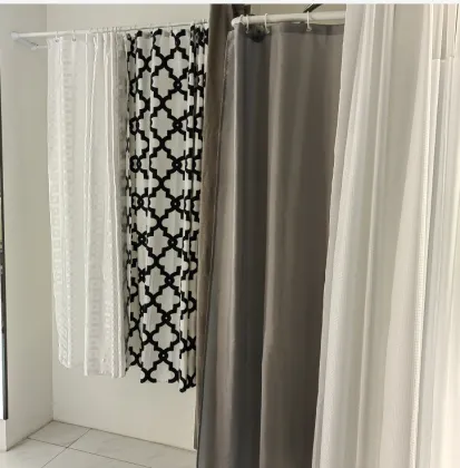 Wholesale 3D Peva Bathroom Curtains: White Fabric Curtains for Washrooms