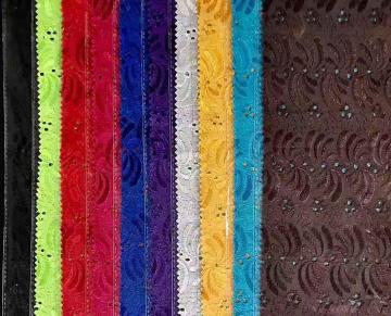 custom machine dyed cotton embroidery fabric