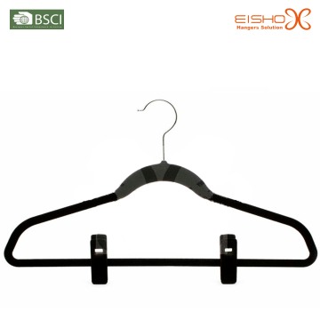 (6802B) Multifunctional Velvet Plastic Hanger