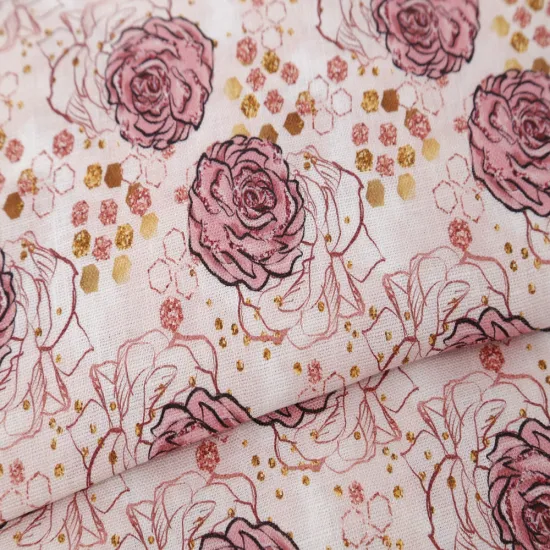 Custom Digital Printing 100% Linen Ramie Floral Fabric