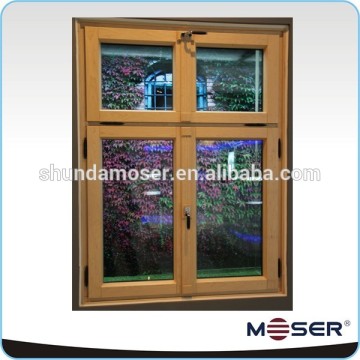 German style solid timber wood swing in casement french triple glass window