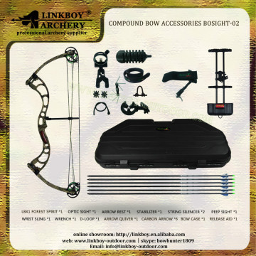 Wholesale linkboy LBC037-2A bow,carbon arrow,arrow rest,string silencer,D-loop,peep sight,arrow quiver for hunting