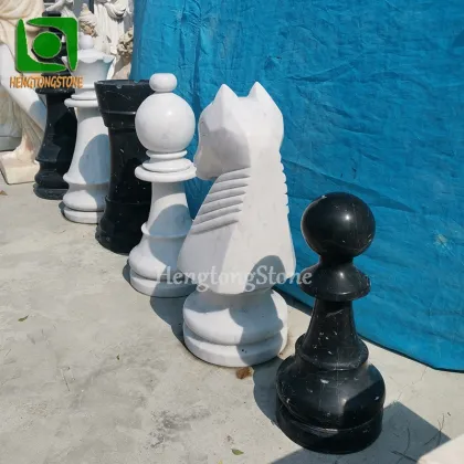 International Highly Polished Marble Chess Sculpture