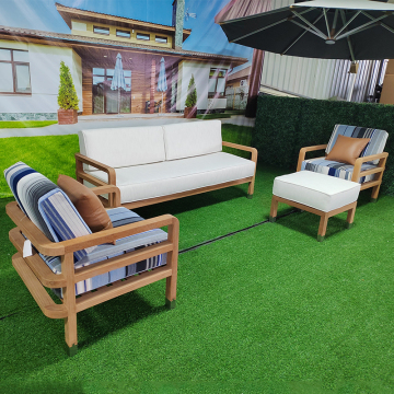 Waterproof Teak Wood Outdoor Sofa Set for Villa Patio and Balcony