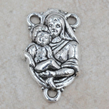 Anti-Silver Plated Catholic Rosary Center piece