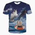 Titanic par katt tryck strand skjorta