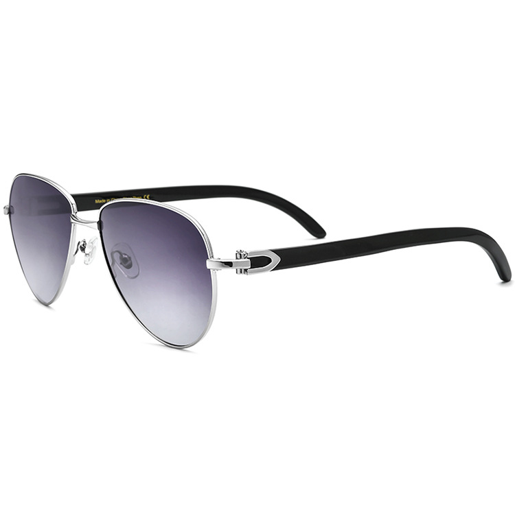 Aviators Black Buffalo Horn Sunglasses