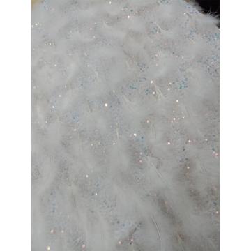 Prom Dress Beading Sequins Detachable Evening WOMEN`S Dress With feather Fabric