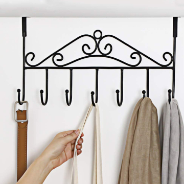 Over the Door Hooks with 7 Hooks - Detachable, Traceless Installation, Metal Construction