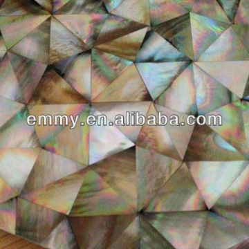 Brown lip mother of pearl seashell mosaic wall tile irregular triangle