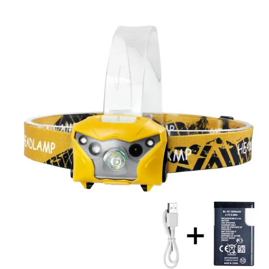 motion sensor usb charge head led lamp camping