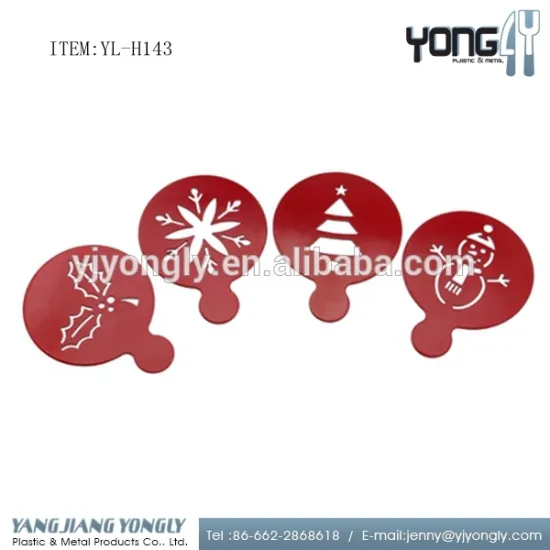 4pcs stainless steel christmas series coffee stencils