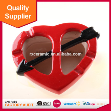 Honey heart shape with arrow ceramic ashtray for sale