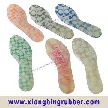 Silk-screen silicon ladies shoe sole