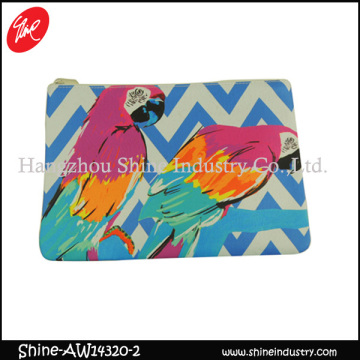 colorful parrots printing wallet/cheap coin purse/women moneybag