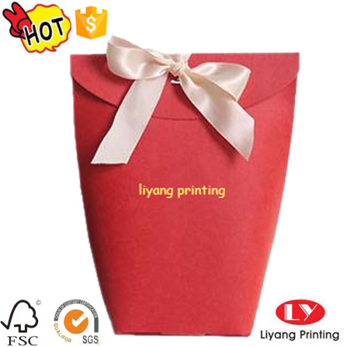 Custom Cardboard Bag With Ribbon Gift Bag