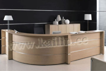 factory directly sell modern office furniture humanized design custom made Curved salon veneer reception table