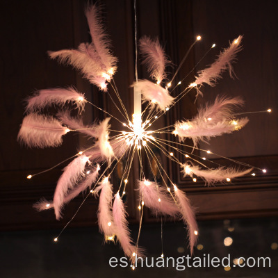 Lámpara plumas decoración de la fiesta plumas esponjosas cobre de hadas
