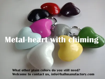 supply metal heart shape key ring with chiming for Valentine's Day gift