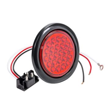 Super Bright 4" 24 LED Round Trailer Tail Lights - Waterproof 12V Brake Stop Lights