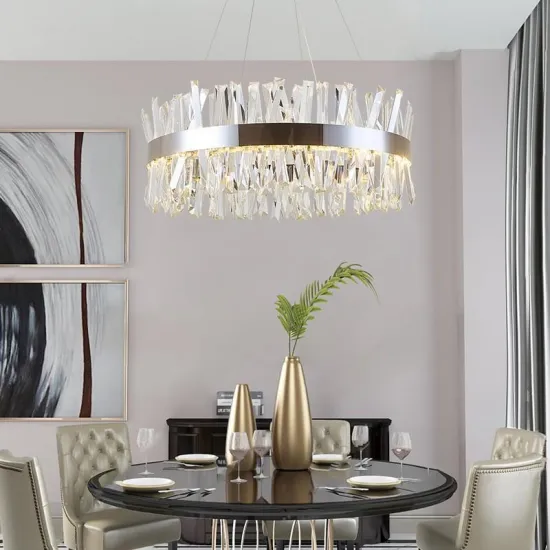 Modern Eye-Protection Round Crystal Chandelier Lighting