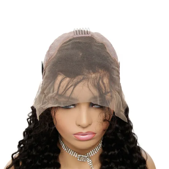 LSY Wholesale 13*4 Lace Front Wig 150% density Cheap Natural Deep Curl 100% Human Hair Wig With Baby Hair