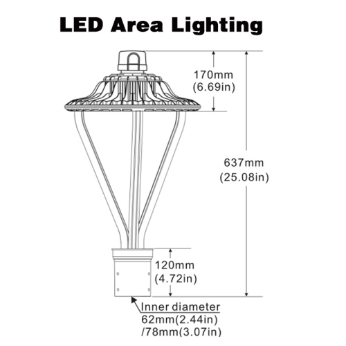 50W led post top fixture with sensor