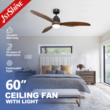 Fan de plafond 1sthine - ventilateur de plafond en bois à 3 lames abordable pour confort de la chambre à coucher