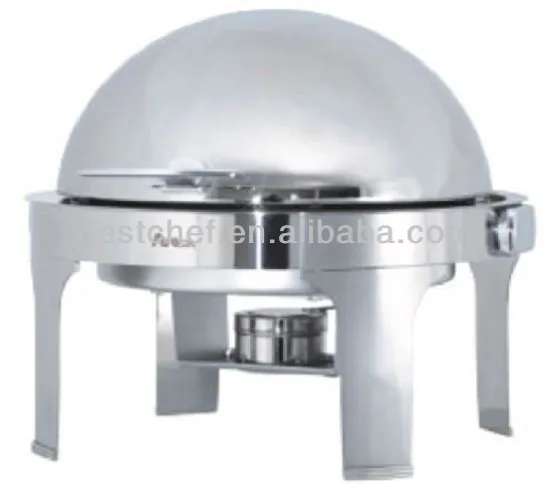 18-10 stainless steel Round roll-top chafing dish set
