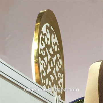 golden color pu leather dining chair oval back stainless steel home furniture