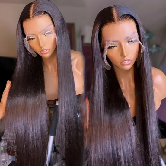 100% Human Hair Virgin Wigs Hd Swiss Lace Best Wig Silk Long Straight Human Hair Wig
