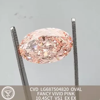 Pink Lab Diamond CVD Oval 10.45ct VS1 IGI