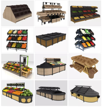 Customized Double Sided Fruit and Vegetable Display Rack