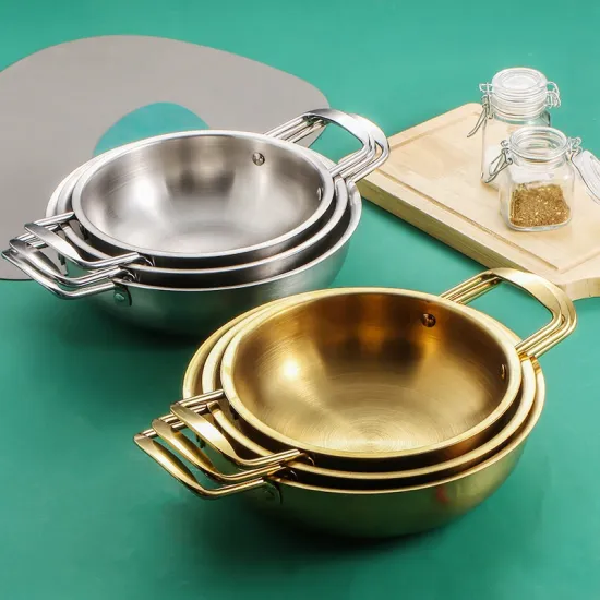 Wholesale Custom Stainless Steel Paella Pan for Kitchen Catering