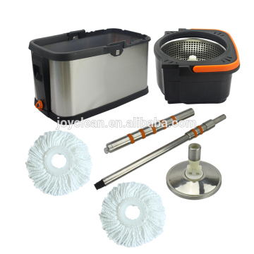 Joyclean Smart Mop Bucket, Hand Press Square Stainless Steel Bucket Mop