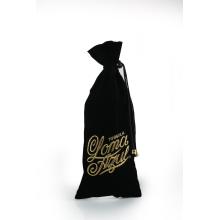 Velvet bag for wine packing with LOGO embroidery