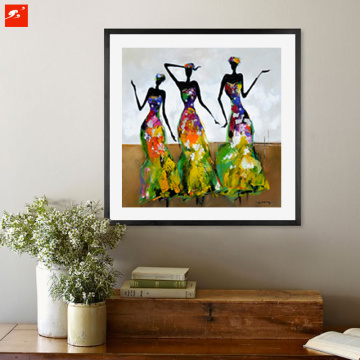 Abstract Modern Dancing African Women Oil Painting