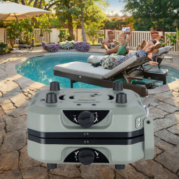 Dual-Burner Stainless Steel Infrared Patio Heater - Portable Camping Gas Stove for Adventure Enthusiasts