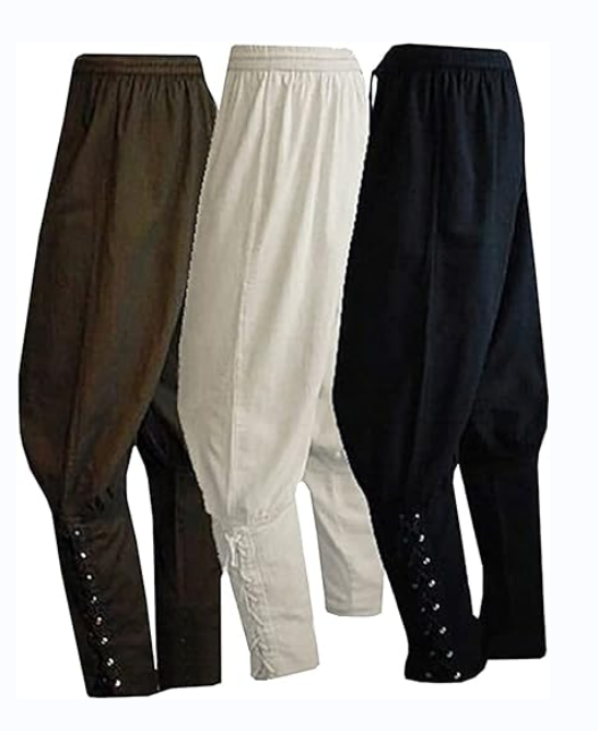 Men's Medieval Trousers with Striped Pirate Trousers