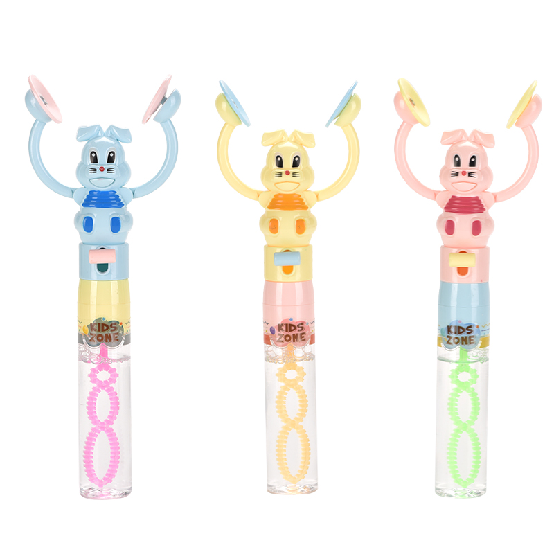 Bunny cymbal banging toy bubble wand