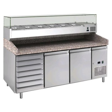SupertisePZ2600TN Commercial Salad Bar Counter Chiller with 2 Doors