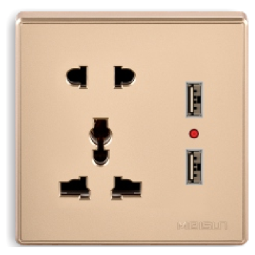 Socket multifuncțional cu două PIN USB